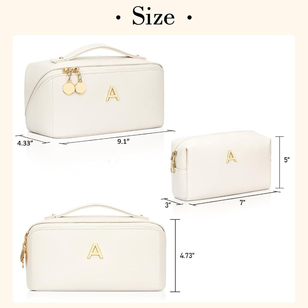 Personalized Initial Makeup Organizer Bag Set - E… - image 6